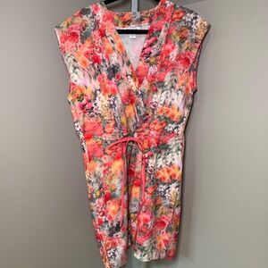 Athleta Marlow Romper Women's Large‎ Floral Print Sleeveless Drawstring